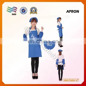 High Quality Polyester Fabric Blue Silk Screen Printing Promotional Kitchen Apron thumbnail-4