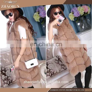 Plus Size Real Fox Fur Vest and Fur Coat With Multiple Color thumbnail-1
