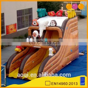 AOQI Funny Amusement Park Equipment Blown Inflatable Standard Slide Outdoor Sport Game Cartoon Inflatable Slide for Kid thumbnail-1