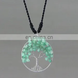 Jade Tree of Life Branch Wiring Pendant Necklace Handmade Greatcraft Designs thumbnail-2