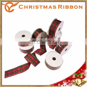 1.5" Merry Christmas Plaid Ribbon Rolls For Decorative Available thumbnail-6