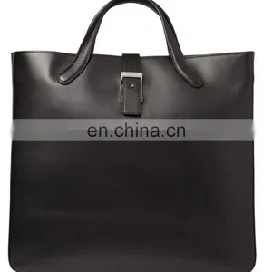 Black Leather Tote Bag thumbnail-3