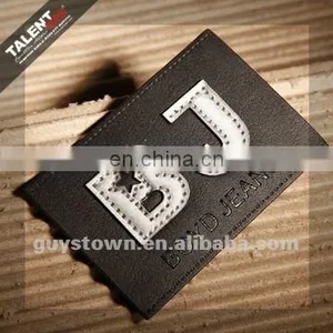 Custom Private Brand Name Logo Leather Labels and Tags for Jeans thumbnail-3