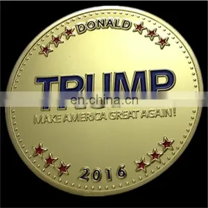 Custom Trump Portrait Gold Commemorative Coins Donald Head Photo Embossed Metal Bulk Wholesale Coins for Gifts thumbnail-3