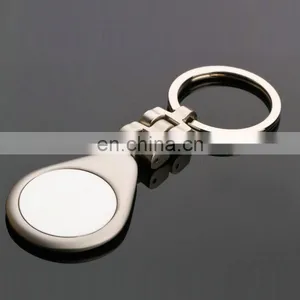 China Keychain Manufacturer Wholesale Enamel Round Engrave Pendant Keyfinder/custom Metal Keyrings thumbnail-1