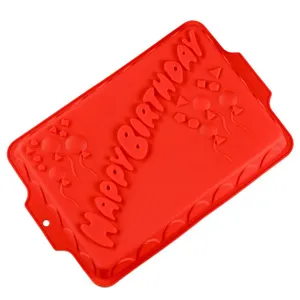 Free Sample Food Grade Heat Resistant Nontoxic Silicone Cake Mold Baking Mousse Pudding Mold Tool Happy Birthday thumbnail-4