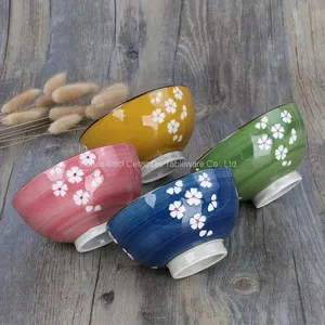 Stoneware Flower Painted Underglaze Colour Cheap Small Ceramic Snack Bowls thumbnail-2