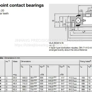 VLA200844N Turntable Bearing 838.1x634x56mm With External Gear and Ring With Flange thumbnail-5