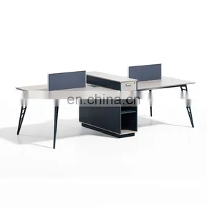 Contemporary Luxury Office Furniture High Tech Metal Wood Table Modern Executive Computer Office Desks With Drawer thumbnail-4