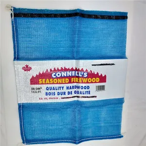 Firewood Mesh Bag Red PP Leno 20kg 25kg 30kg Firewood Packing Breathable Mesh Bag thumbnail-5