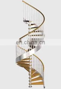 Hot Selling Good Quality Custom Arc Stair Curved Stainless Steel Spiral Staircase With Iron Railing Designs thumbnail-5
