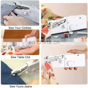 Mini Portable Handheld Cordless Sewing Machine Hand Held Stitch Home Clothes thumbnail-2