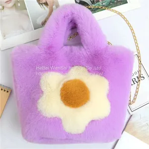 008 2023 New Plush Bag Bucket Bag Artificial Fur Square Bag Women's Handbag Shoulder Bag thumbnail-1