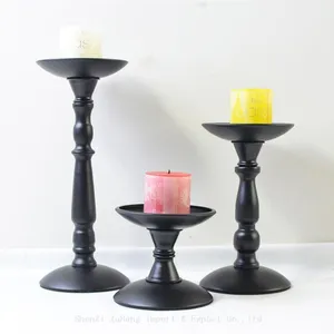 Black Metal Candelabra Set Holiday Decorative European Print Handmade Wedding Decor And Home Decor Candle Holder thumbnail-2