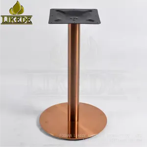 Hot Sale Luxury Round Plate Brushed Rose Gold Stainless Steel Table Base Premium Furniture Legs thumbnail-2