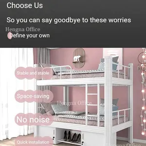 Twin Over Twin Metal Bunk Bed HG-BB312 With 300mm Safety Guardrail | Screwless Steel Frame for Kids and Adults|Dormitory Furniture thumbnail-5