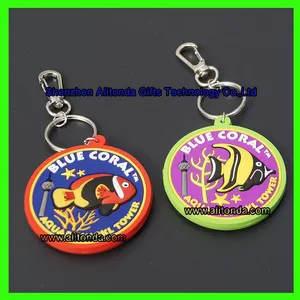 Cartoon Keychains Custom Round Shape Soft Pvc Rubber Keychain Custom Sea Animals Figure Keychains Custom for Promo Gifts Keychains thumbnail-2