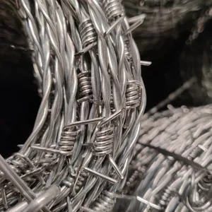 3kgs -50kgs 50 Kgs 500 Meters 1000 Meters Cheap Farm Hot Dipped Galvanized Fence Barbed Wire Mesh Length Price Per Roll for Sale thumbnail-5