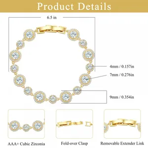 New Micro Zircon Flowers Shaped Bracelets For Women Fashion Jewelry Gold Color thumbnail-4