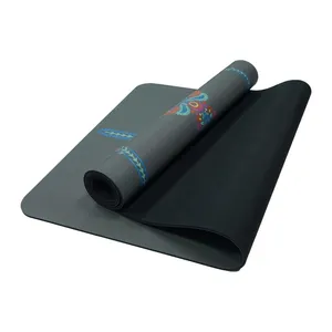 Wholesale Custom Logo PU Rubber Gymnastic Pilates Yoga Mat Waterproof Exercise Mat for Home Workout Made From Natural Rubber thumbnail-4