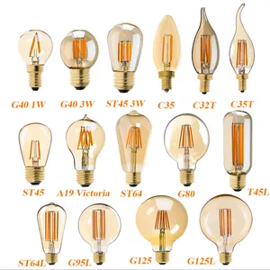G80/G95/G125 Round Glass LED Lamp Light Bulbs LED Filament Light Bulbs thumbnail-1