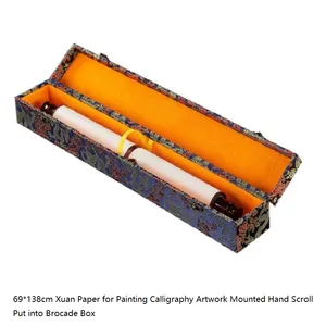 Xuan Paper Hand Scroll for Painting Calligraphy Cinnamomum Camphora Storage Sword Package Gift Box thumbnail-5
