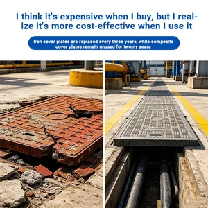Lightweight Anti-Theft GRP Composite Manhole Cover Fiberglass Road Inspection Cover thumbnail-1