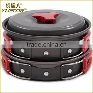 10pcs Lightweight Outdoor Camping Hiking Cookware Backpacking Cooking Picnic Bowl Pot Pan Set thumbnail-5