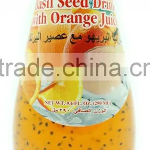 Basil Seed Drink With Orange Juice in Glass Bottle thumbnail-1