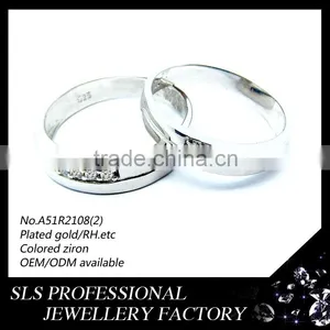 2015 Cheap Wholesale White Gold Plating Couple Finger Rings Fashion Jewelry SLS Silver Jewelry thumbnail-1