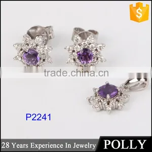 Guangzhou Jewelry Wholesale Small Gemstone Earrings Crytal Jewelry Set thumbnail-1