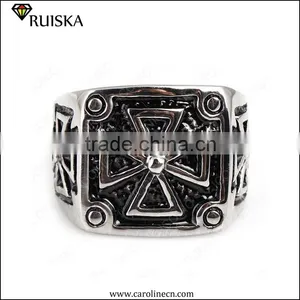 Caroline Wholesale Fashion Silver Cross Ring For Men thumbnail-1