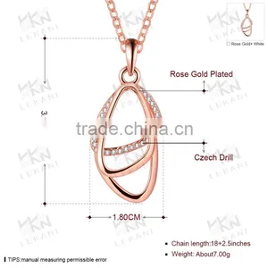Stylish Unique Geometric Oval Necklace Rose Gold Plated thumbnail-4