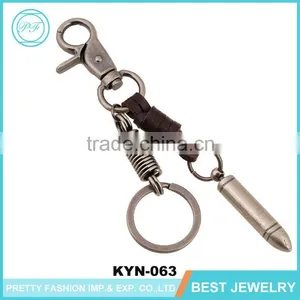 Vintage Bullet Shape Keychain Lanyard Leather Wholesale Key Ring thumbnail-1
