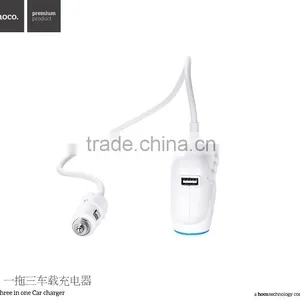 HOCO C1 3 in 1 Car Charger for IPhone 6s/6Plus Samsung S7/S7 Edge Quick Charging USB Universal Car Charger For Xiaomi/Huawei P9 thumbnail-3