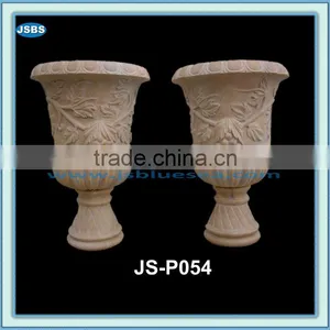 Marble Flower Pot With Grape Carving thumbnail-1