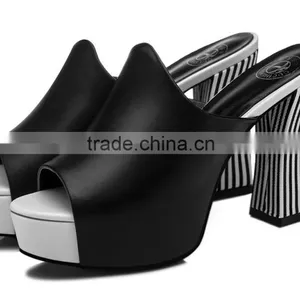 Girls Sebra-stripe Latest High Heel Ladies Dress Shoes thumbnail-1