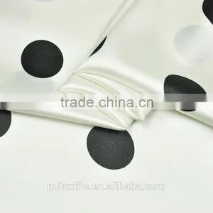 Stretch Satin Printed Silk Fabric Wave Dot Pattern thumbnail-3