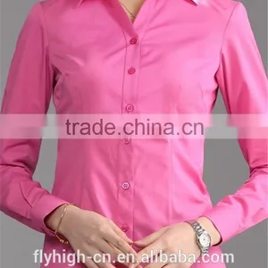 Supply Custom Logo Office Ladies Fashion Work Shirt thumbnail-1
