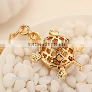 New Creative Gold Plated Animal Keychains Turtle Tortoise Keyrings Opal Key Jewelry thumbnail-3