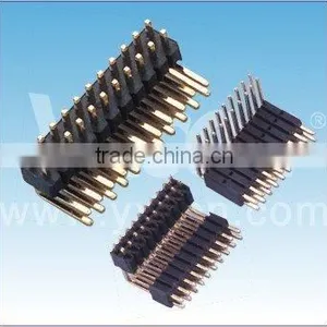 China Supplier 1.27mm Pitch Double Row Right Angle Gold Plated Pin Header Connector thumbnail-1