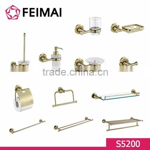 Brass Gold Plated Wall Mounted Single Toothbrush Glass Cup Holder thumbnail-5