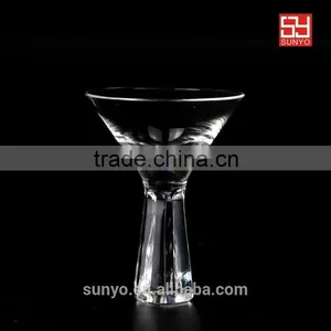 Blowning Clear Martini Glass With Heavy Thick Stem thumbnail-1