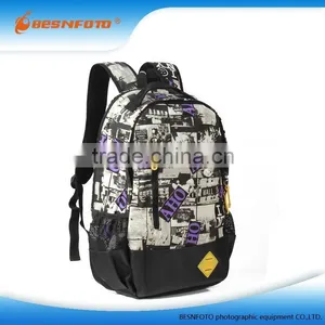 2015 New Printed Canvas School Backpack Leisure Bag Hiking Sports Backpack thumbnail-1