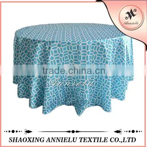 Round Satin Printed Table Cloth for Wedding thumbnail-1
