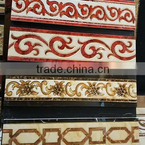 Red Color Porcelain Golden Skirting Lines thumbnail-1
