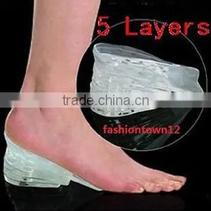 Five Layers Adjustable Silicone Height Increase Taller Shoe Insoles Height Shoe Gel Insoles thumbnail-1
