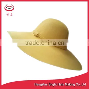Yellow Wool Felt Floppy Hats For Ladys thumbnail-1