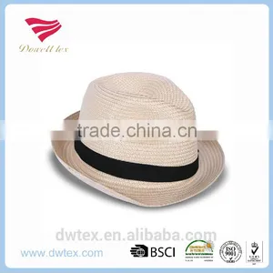 Wholesale Fedora Trilby 100%Paper Cheap Mens Straw Hats thumbnail-1