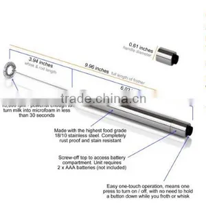 High Quality Appuccino Maker 2XAA Battery Operating Mini Stainless Steel Milk Frother thumbnail-5